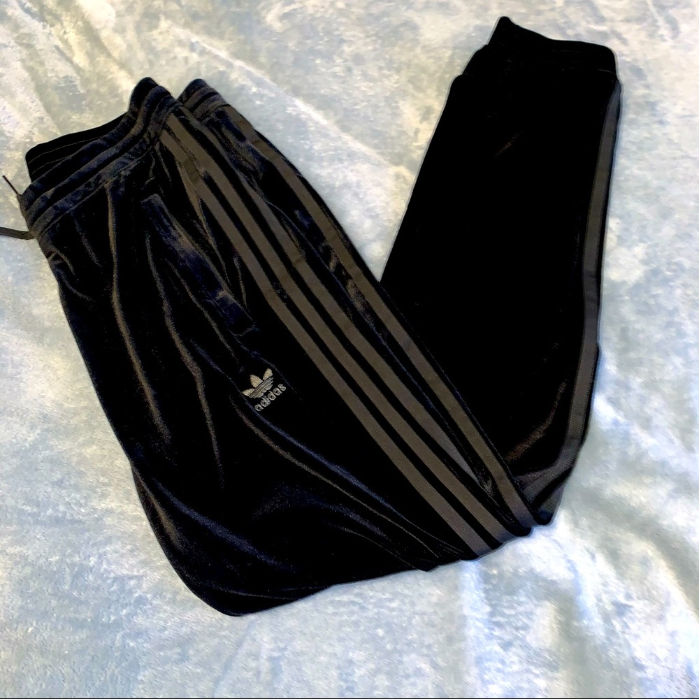 Velour adidas joggers